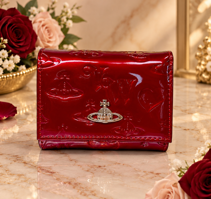 Vivienne Westwood Gamaguchi Trifold Wallet Color Red orb Enamel