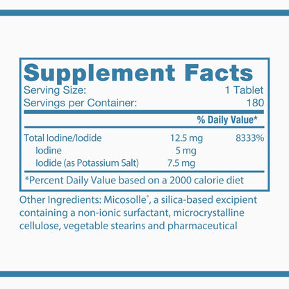 Iodoral 12.5 mg High Potency Iodine Nutritional 180 Tab
