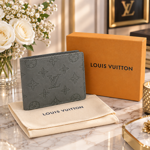 Louis Vuitton Portefeuille Multiple Monogram Shadow Anthracite Gray bifold wallet