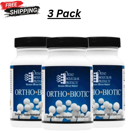 pack of 3 ORTHO BIOTIC 60 CAPSULES Digestive & Gut Wellness Support