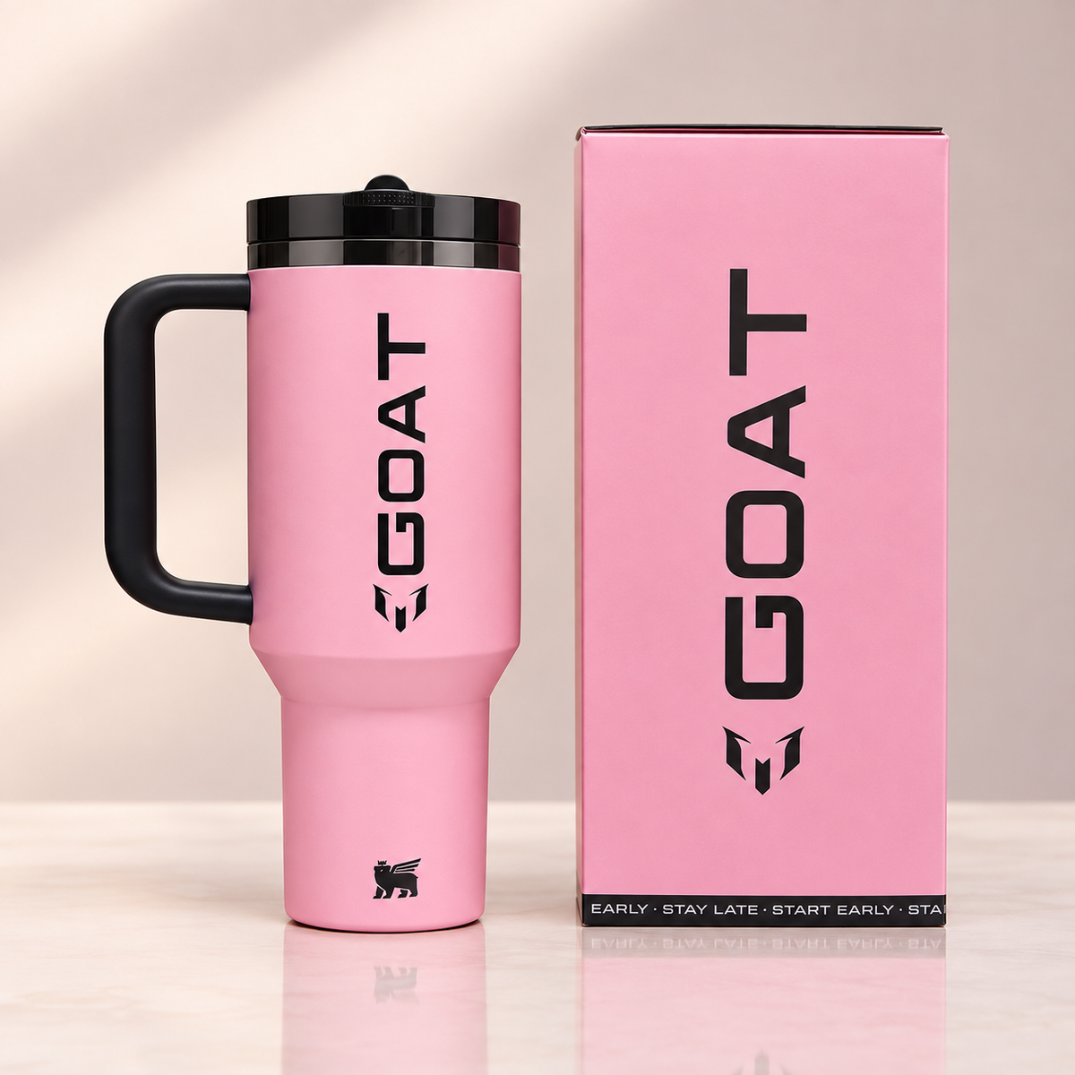 Stanley x Messi GOAT Pink 40oz Tumbler Quencher ProTour Flip Straw Limited