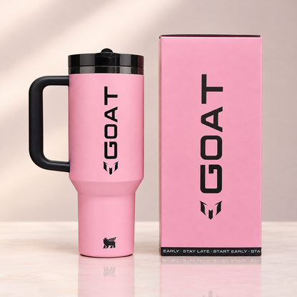Stanley x Messi GOAT Pink 40oz Tumbler Quencher ProTour Flip Straw Limited