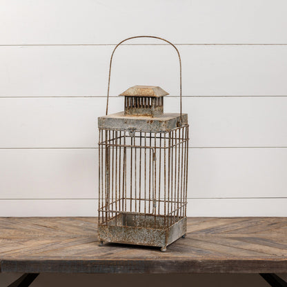 18" Aged Square Lantern