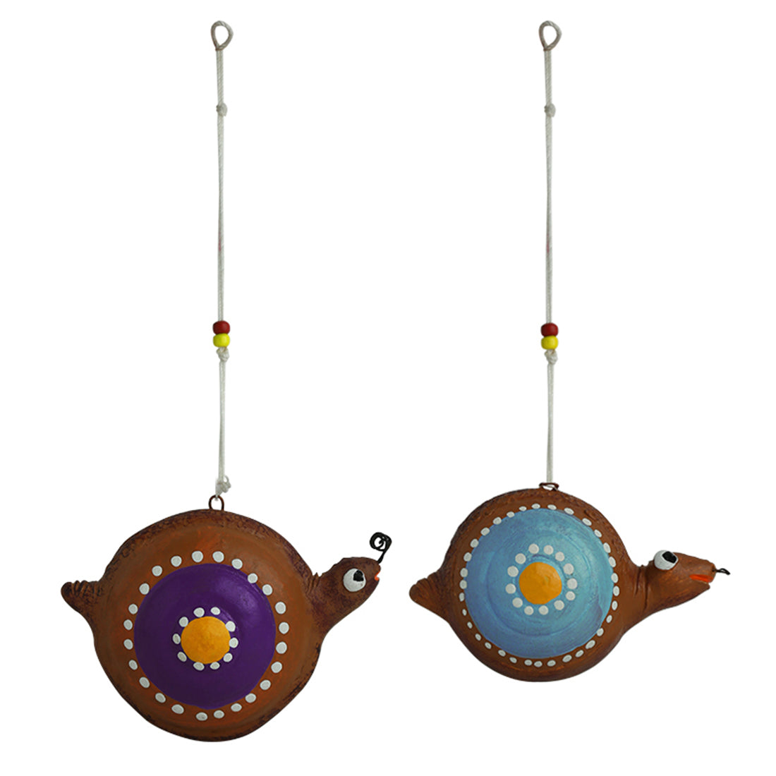 'Spiral Snails' Handmade Garden Decorative Hanging In Terracotta (Set of 2)