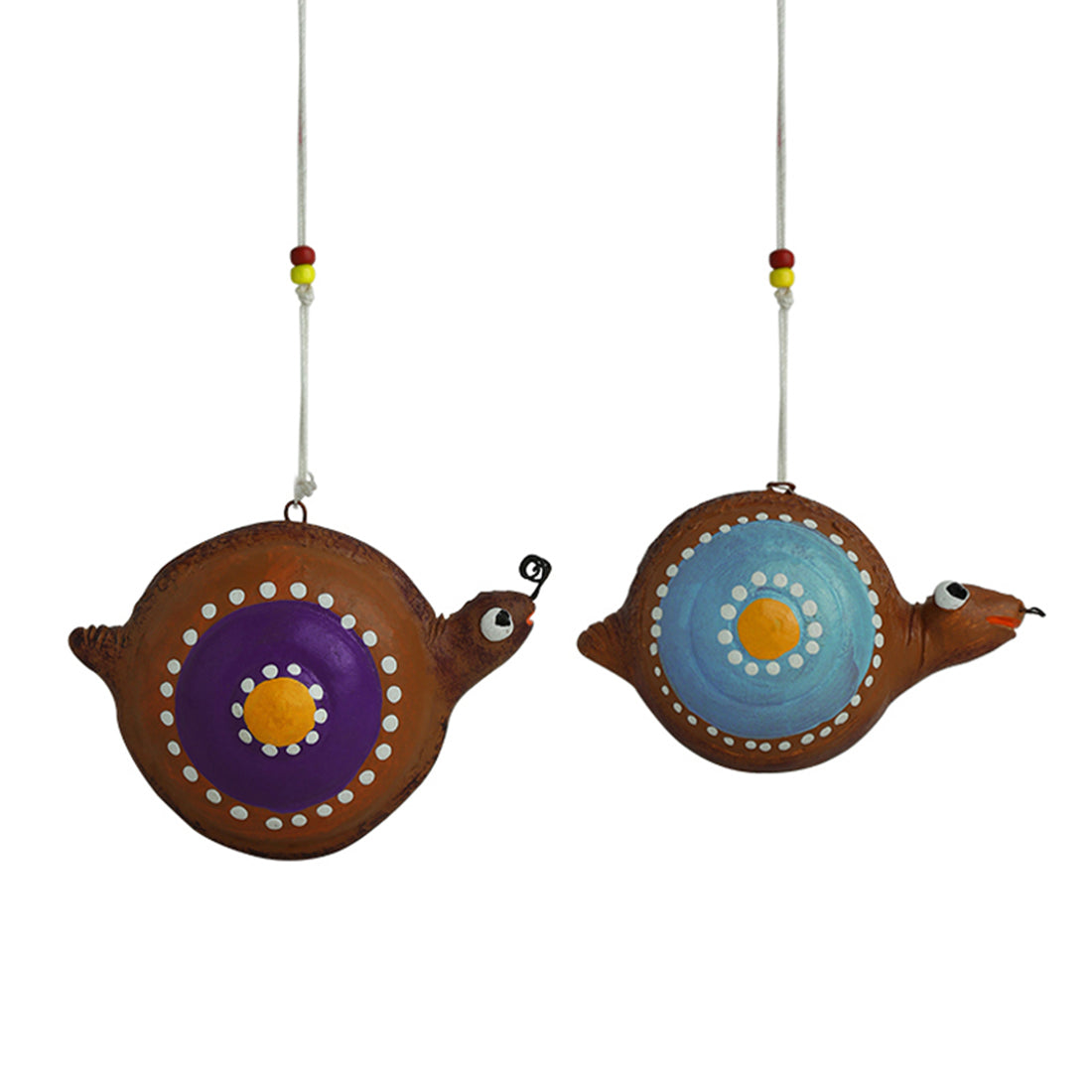 'Spiral Snails' Handmade Garden Decorative Hanging In Terracotta (Set of 2)