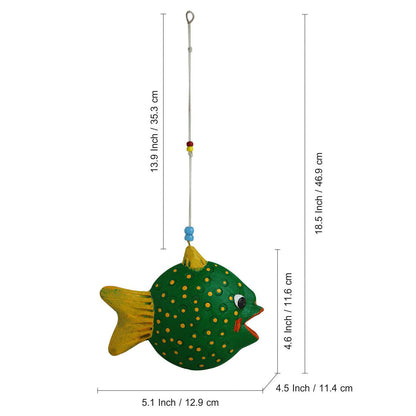 'Happy Fish' Handmade Garden Decorative Hanging In Terracotta (Set of 2)