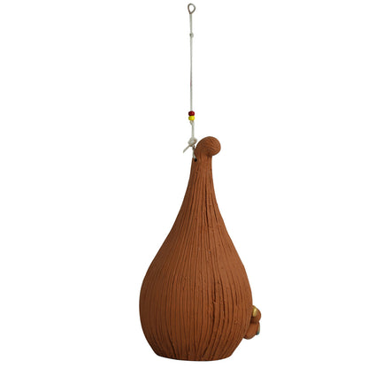 'Cuckoo in a Nest' Handmade Garden Decorative Bird House In Terracotta