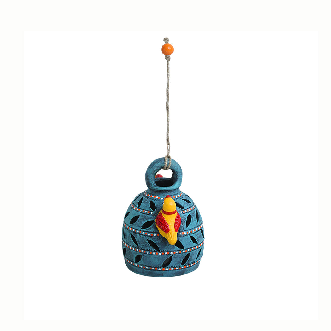 'Beautiful Birdies' Handmade & Hand Painted Garden Decorative Hanging In Terracotta