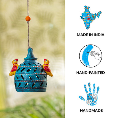 Beautiful Birdies Handmade Terracotta Garden Decorative Hanging (Set Of 2)