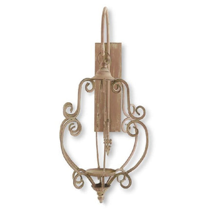 31" Metal Scroll Lantern with Bracket