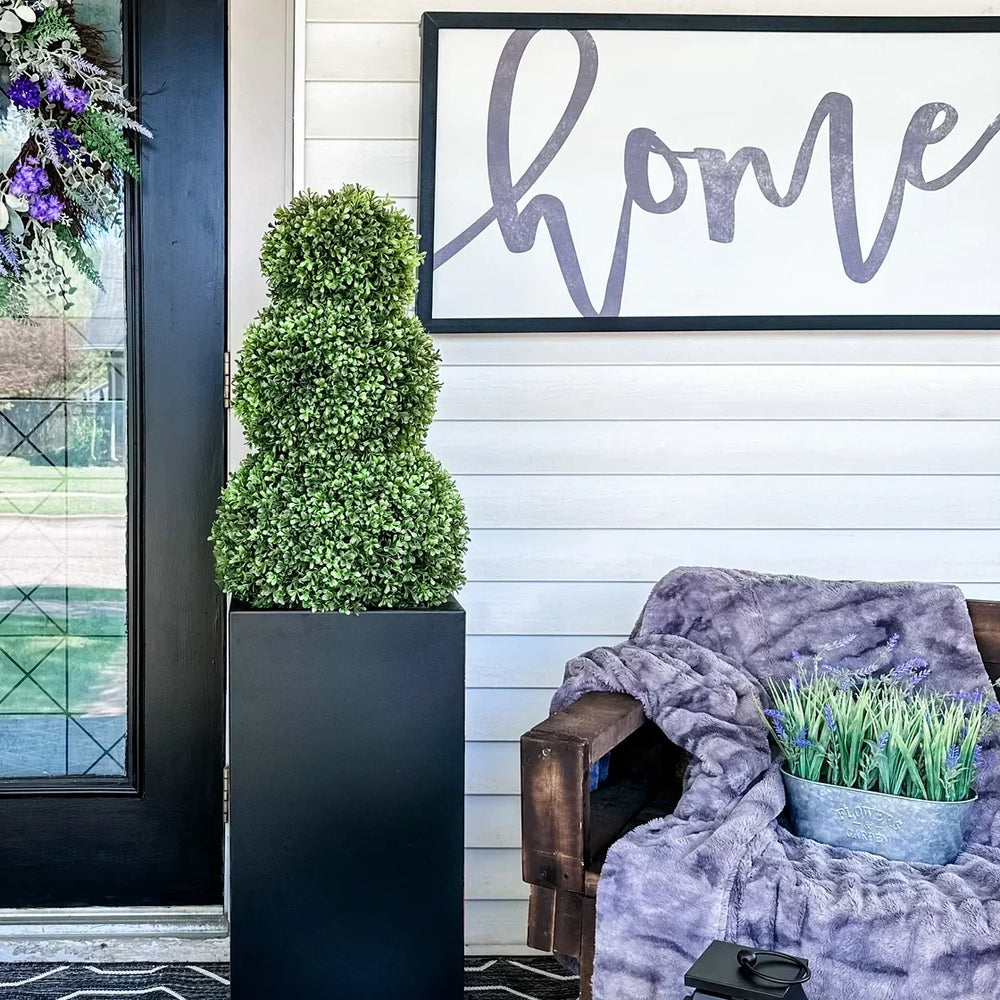 Adjustable Triple Artificial Boxwood Topiary