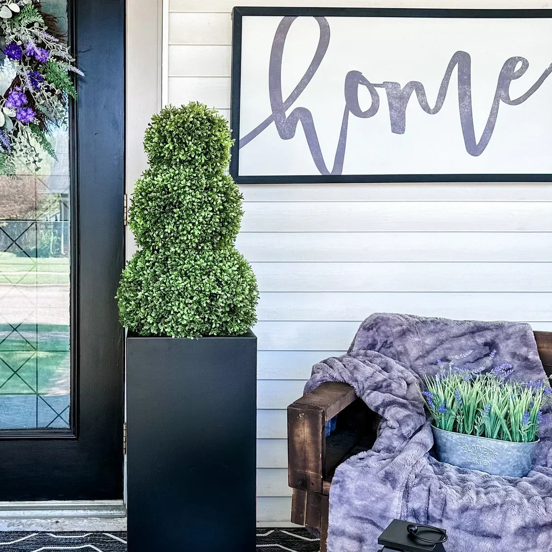 Adjustable Triple Artificial Boxwood Topiary