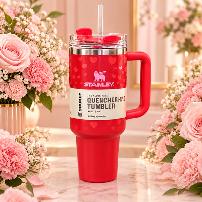 Stanley Target Exclusive Valentine’s Day 2025 Ruby Hearts 40oz Tumbler New