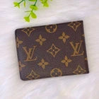 LOUIS VUITTON LV Brown Monogram Leather Multiple Bifold Mens Wallet
