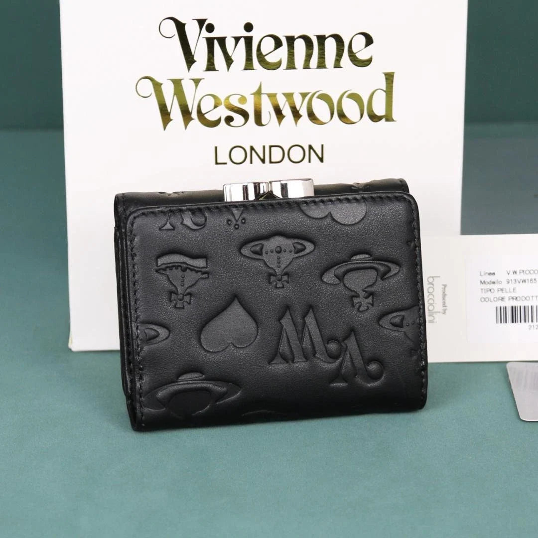 Vivienne Westwood Gamaguchi Trifold Wallet Color Black  New Fast Shipping