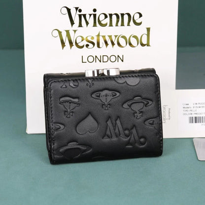 Vivienne Westwood Gamaguchi Trifold Wallet Color Black  New Fast Shipping