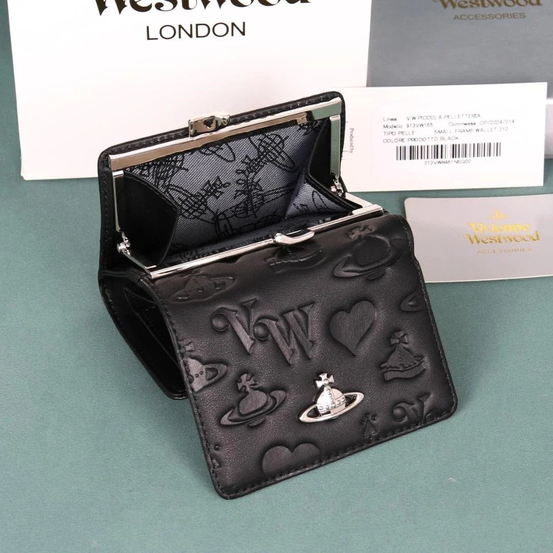 Vivienne Westwood Gamaguchi Trifold Wallet Color Black  New Fast Shipping