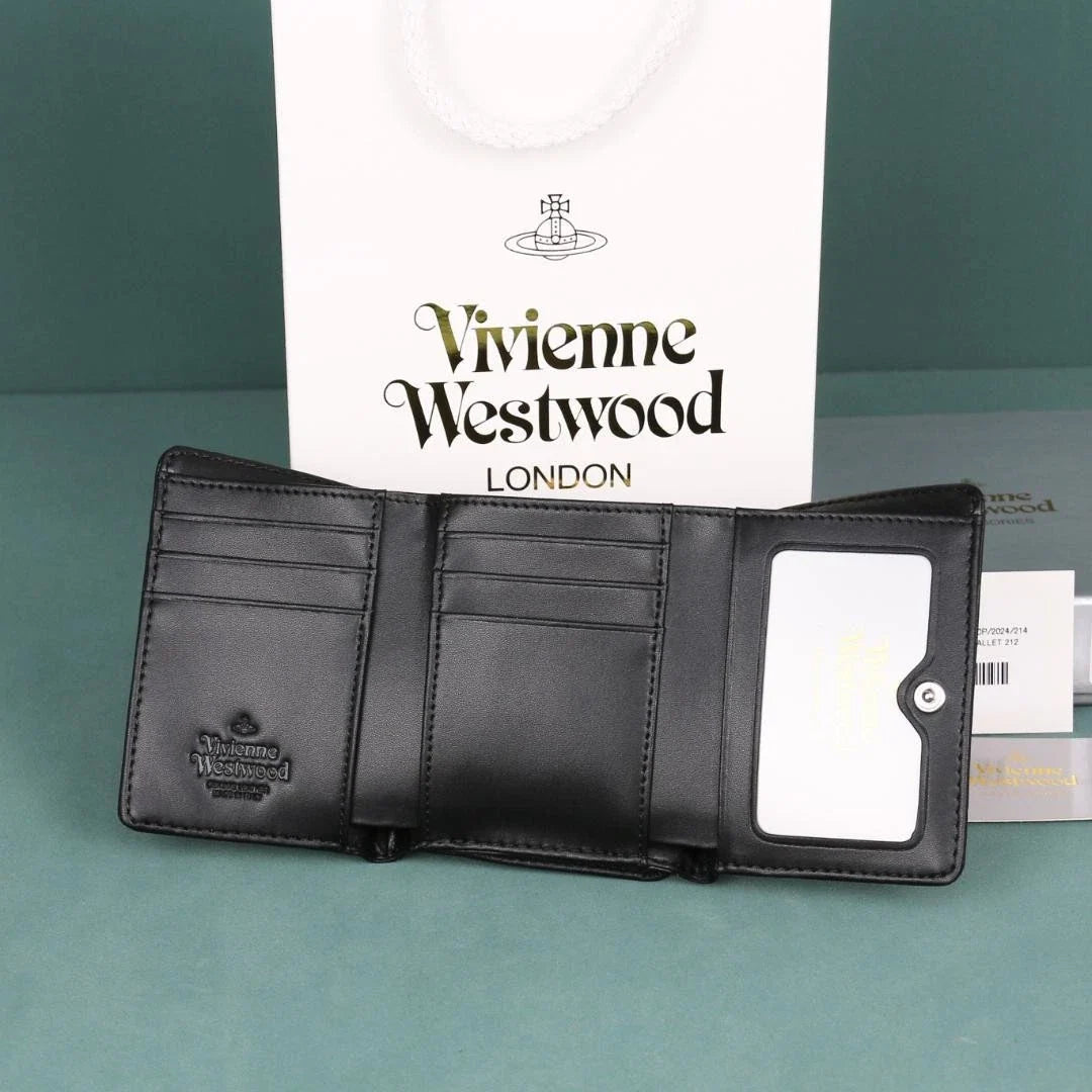 Vivienne Westwood Gamaguchi Trifold Wallet Color Black  New Fast Shipping
