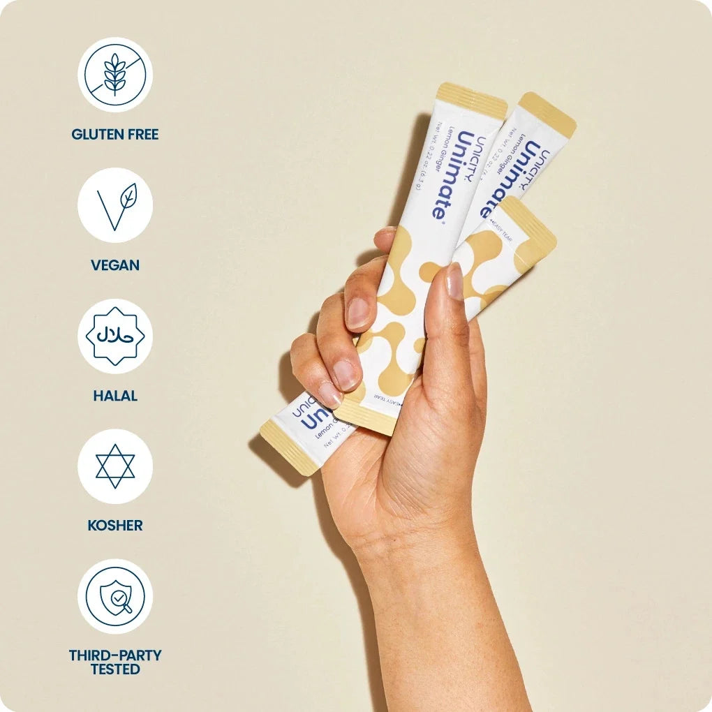 2 Pack Unicity Unimate Lemon Ginger 30 Stick Packs