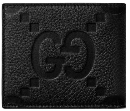GUCCI Jumbo GG Bifold Wallet Leather Black