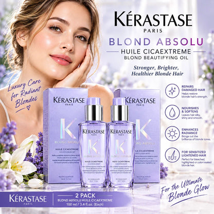 2X New Kerastase Blond Absolu Huile Cicaextreme Blond Beautifying Oil 100ML