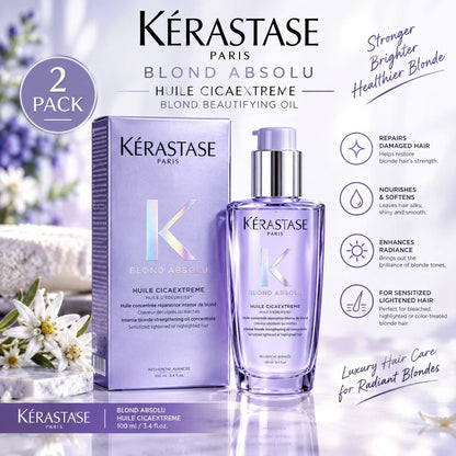 2X New Kerastase Blond Absolu Huile Cicaextreme Blond Beautifying Oil 100ML