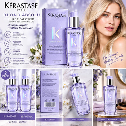 2X New Kerastase Blond Absolu Huile Cicaextreme Blond Beautifying Oil 100ML